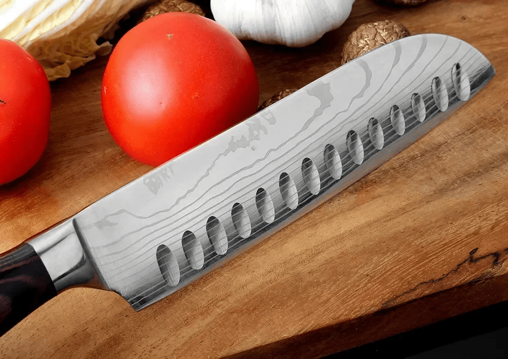 Couteau de cuisine - DamascusKitchenKnives™ - Couteau Santoku G - Cuisine Précise