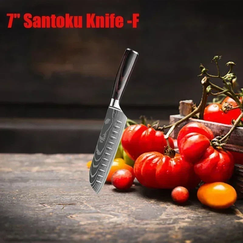 Couteau de cuisine - DamascusKitchenKnives™ - Couteau Santoku G