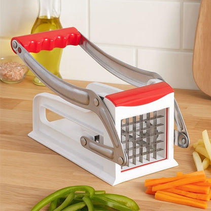 Coupe frite ergonomique rouge et blanc