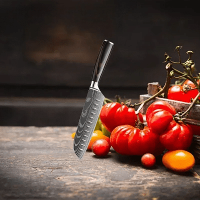 Couteau de cuisine - DamascusKitchenKnives™ - Couteau Santoku G - Cuisine Précise
