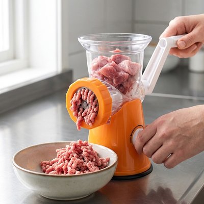 Hachoir à viande manuel avec trémie transparente  