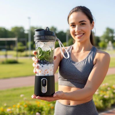 Mixeur portable dame en gris sportive